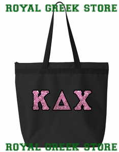 KDCHI Retreat Tote Black - Glitter/Satin Stitch Outline